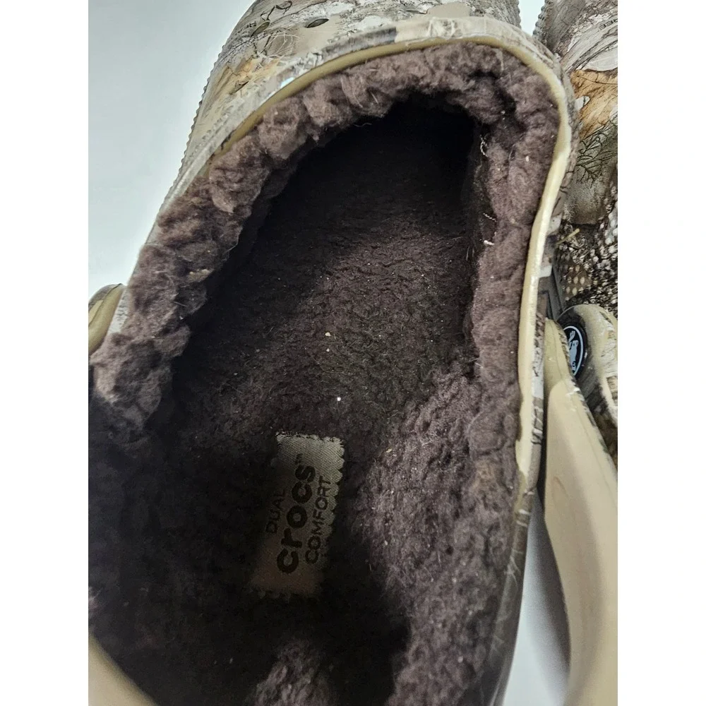 Crocs Classic Lined Clog RealTree Edge Camo Brown Faux Fur Fleece Men 7 Women 9